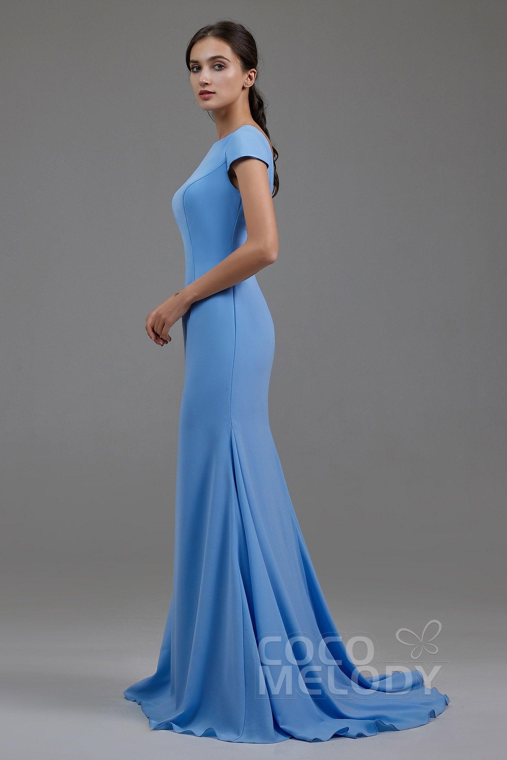 Trumpet-Mermaid Sweep-Brush Train Chiffon Dress PR3605CR - COCOMELODY