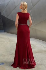 Sheath-Column Floor Length Chiffon Dress PR3606CR - COCOMELODY