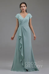 Sheath-Column Floor Length Chiffon Dress PR3607CR - COCOMELODY