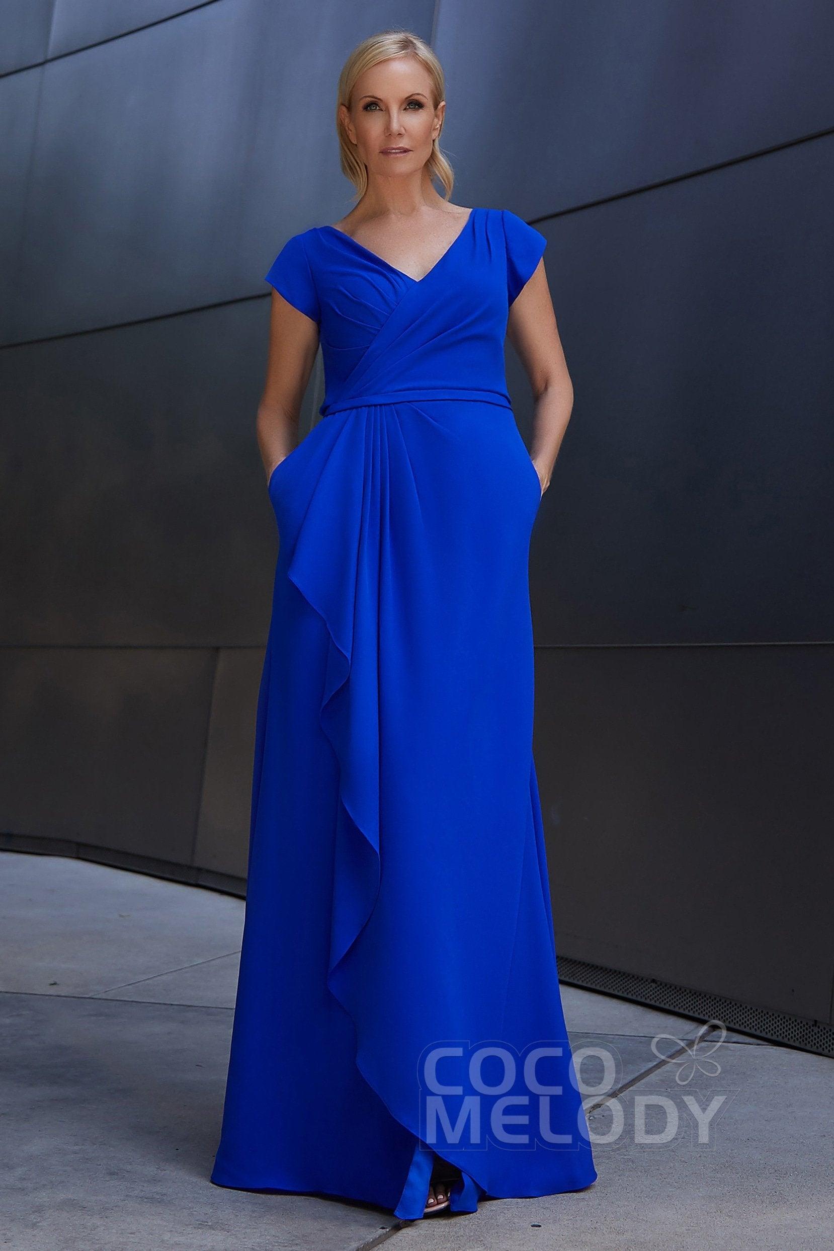 Sheath-Column Floor Length Chiffon Dress PR3607CR - COCOMELODY