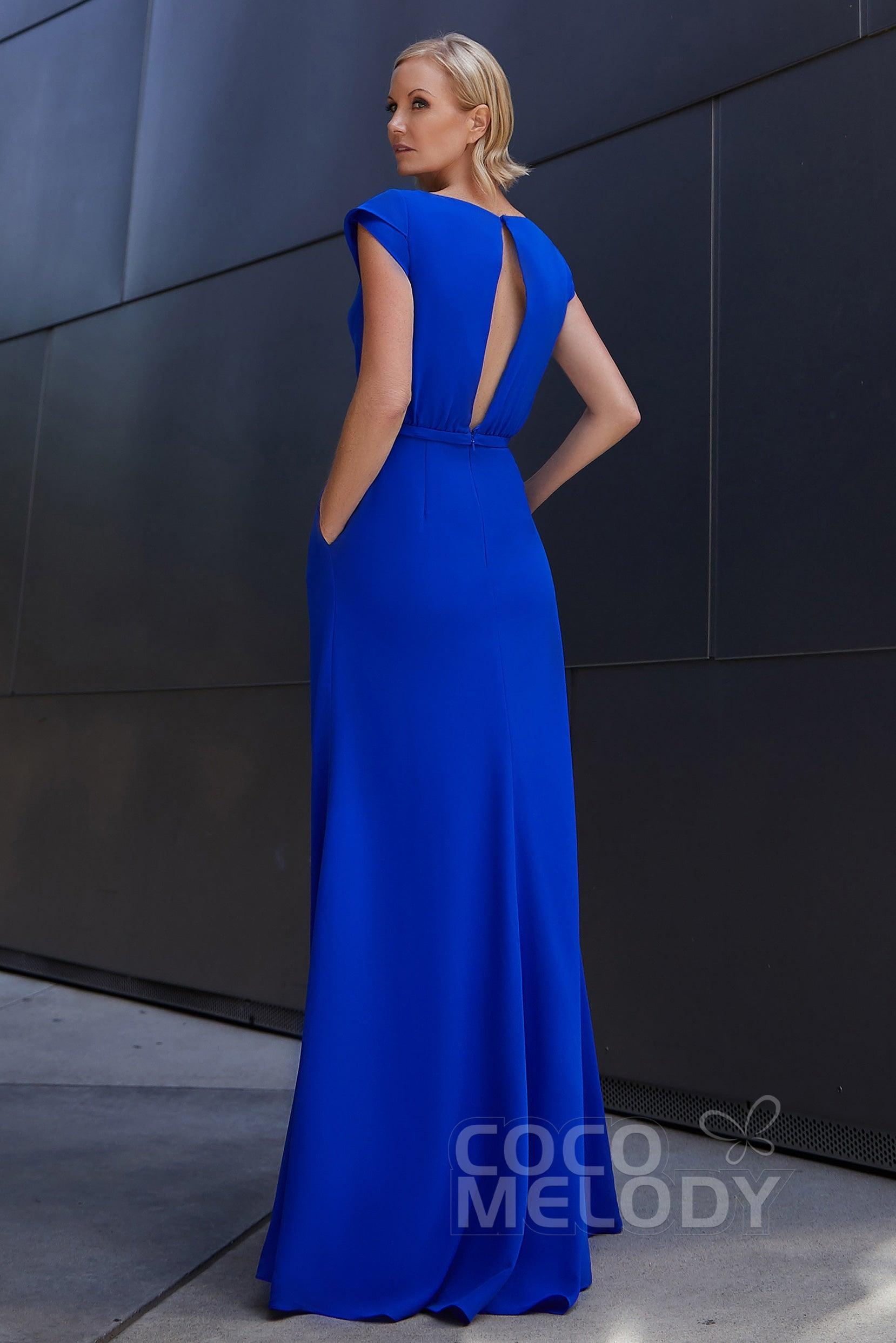 Sheath-Column Floor Length Chiffon Dress PR3607CR - COCOMELODY