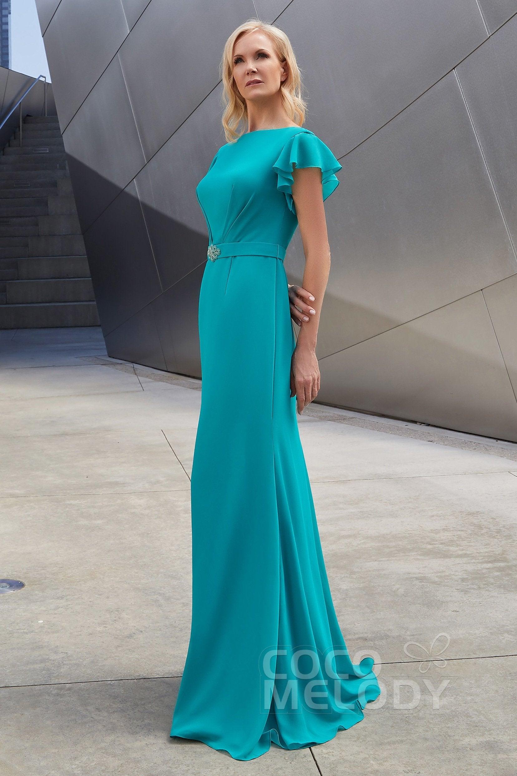 Trumpet-Mermaid Floor Length Chiffon Dress PR3609CR - COCOMELODY