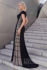Mermaid Sweep-Brush Train Knitted Fabric Dress PR3621CR - COCOMELODY