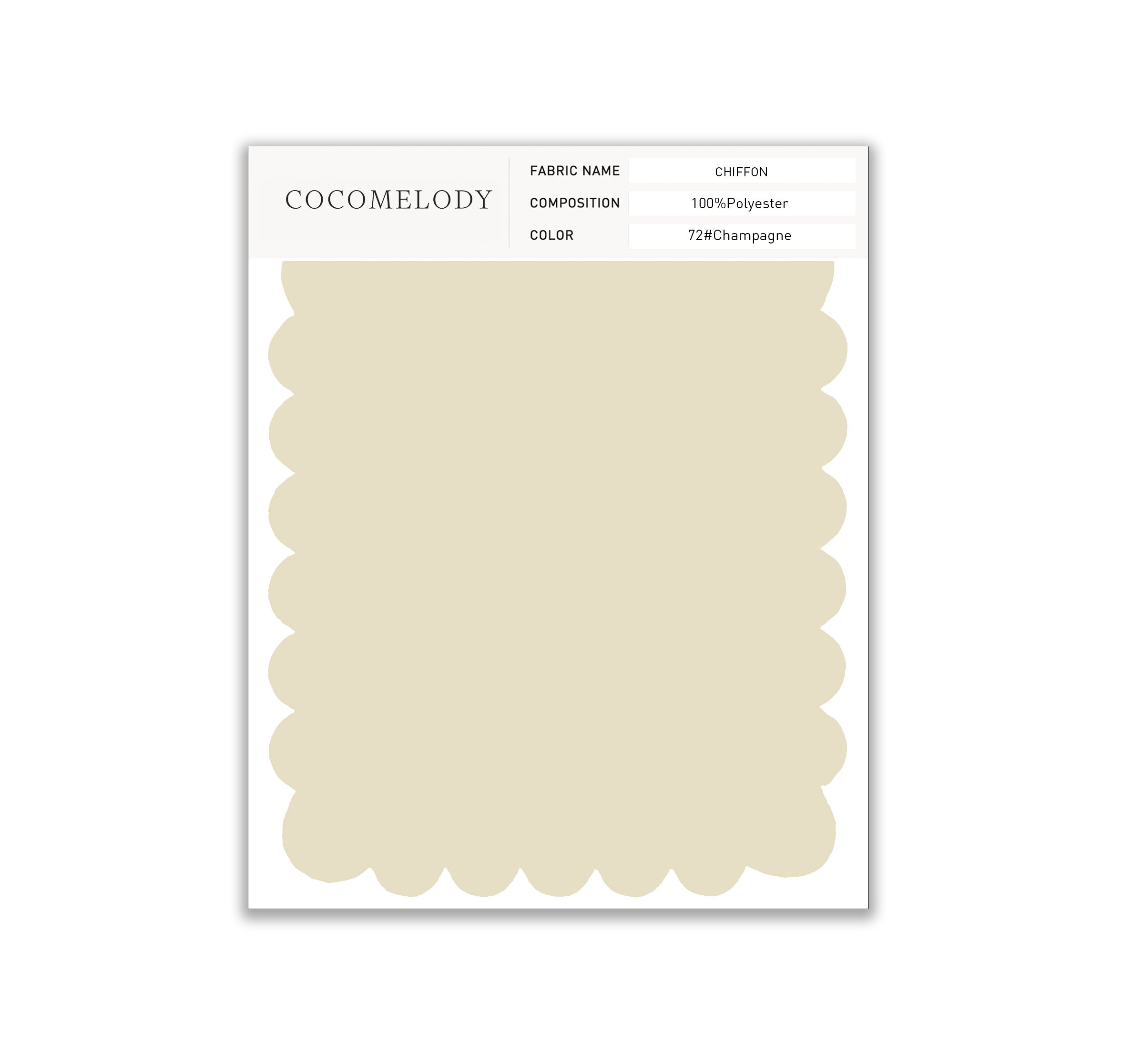 Chiffon Fabric Swatch in Single Color SWCH16001