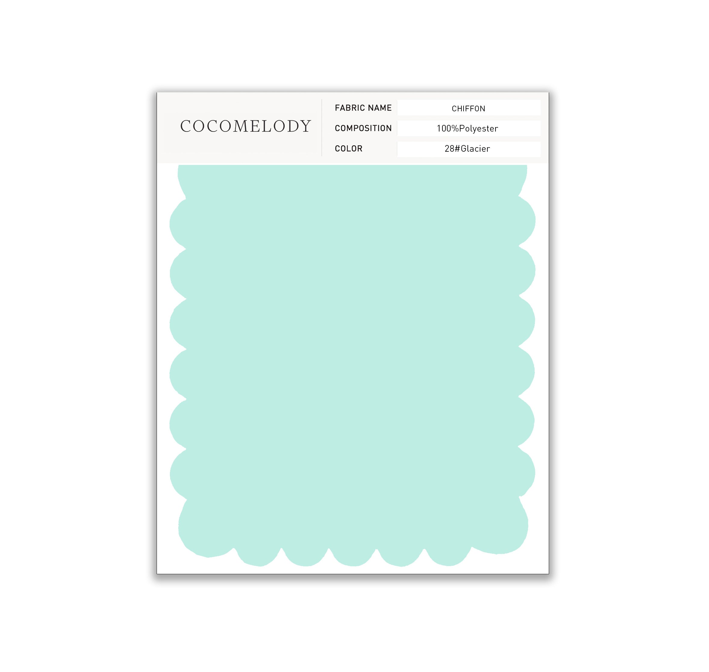 Chiffon Fabric Swatch in Single Color SWCH16001