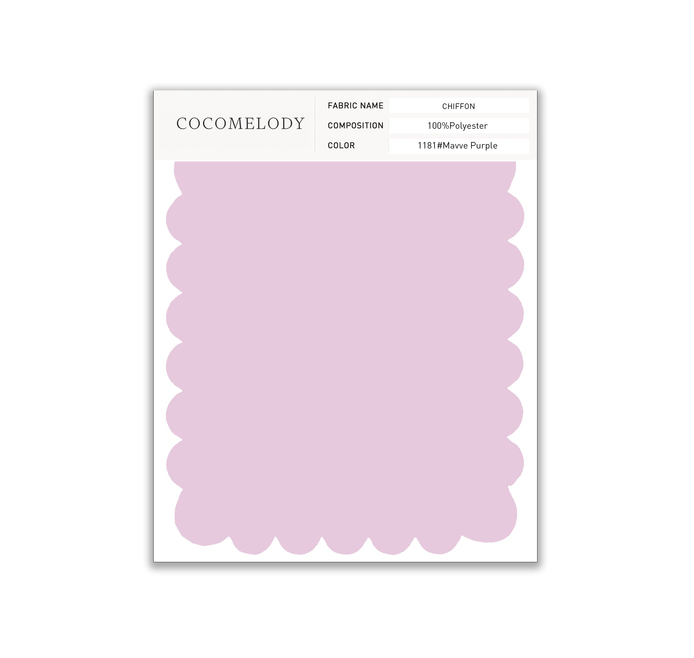 Chiffon Fabric Swatch in Single Color SWCH16001