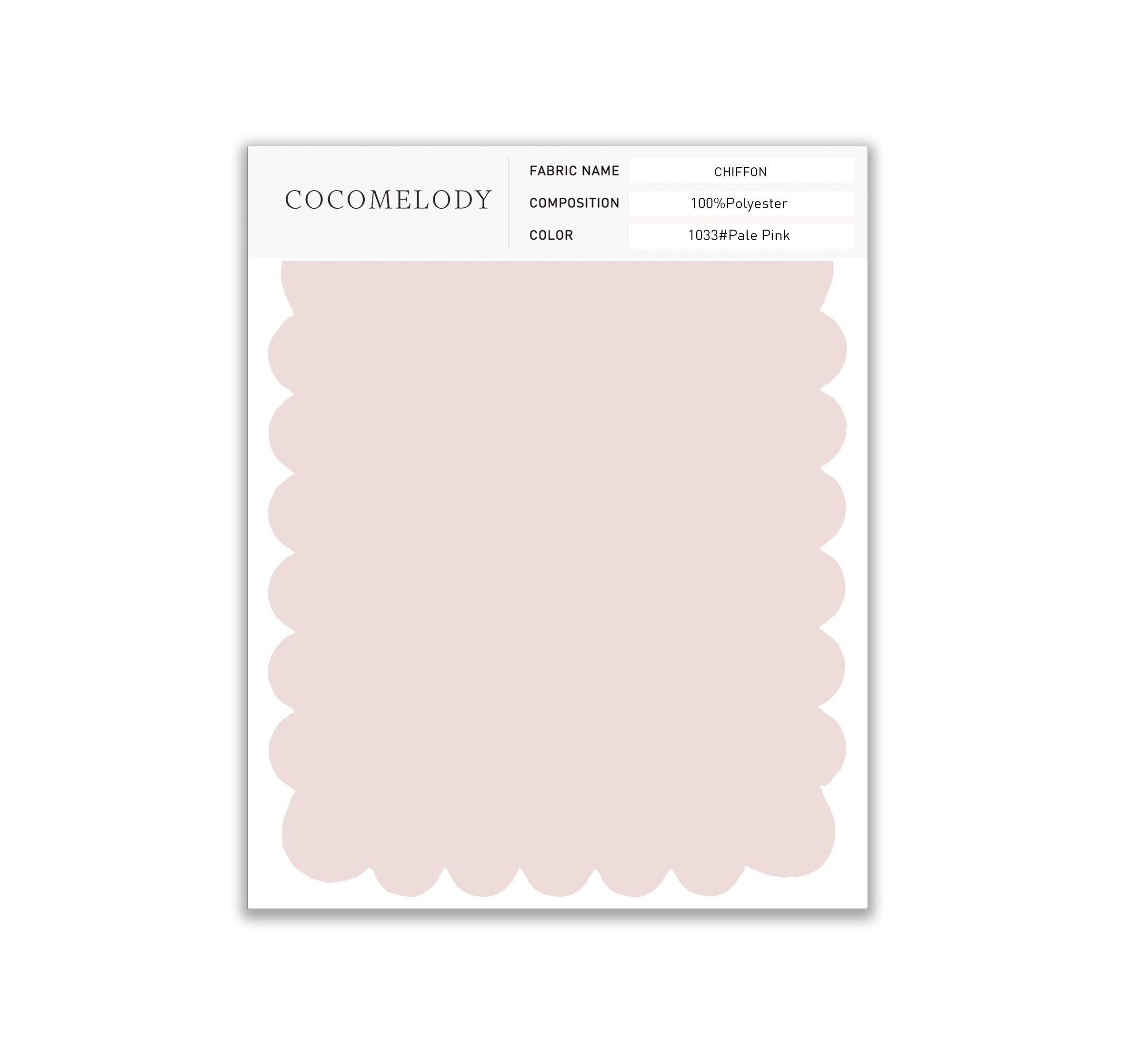 Chiffon Fabric Swatch in Single Color SWCH16001