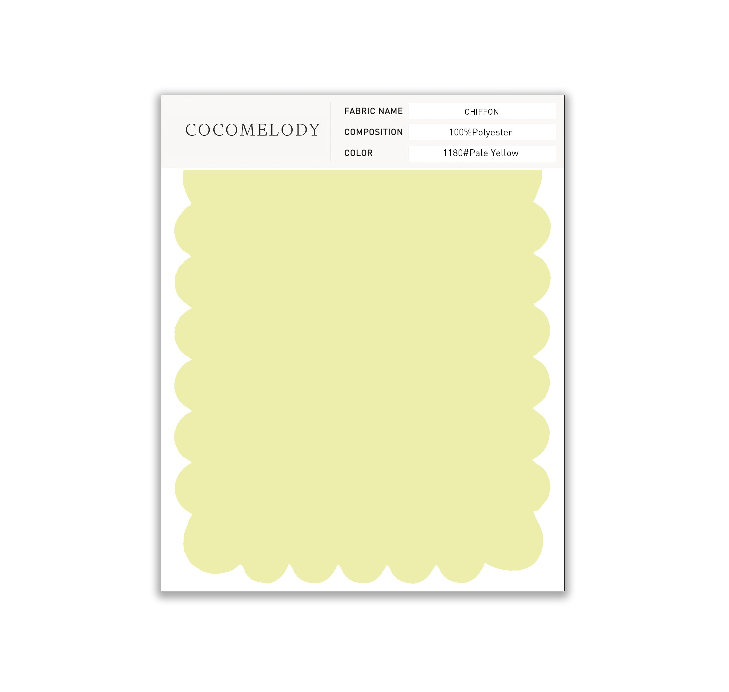 Chiffon Fabric Swatch in Single Color SWCH16001