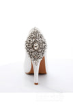 Stiletto Heel Satin Peep Toe Bridal Shoes SWS18001 - COCOMELODY