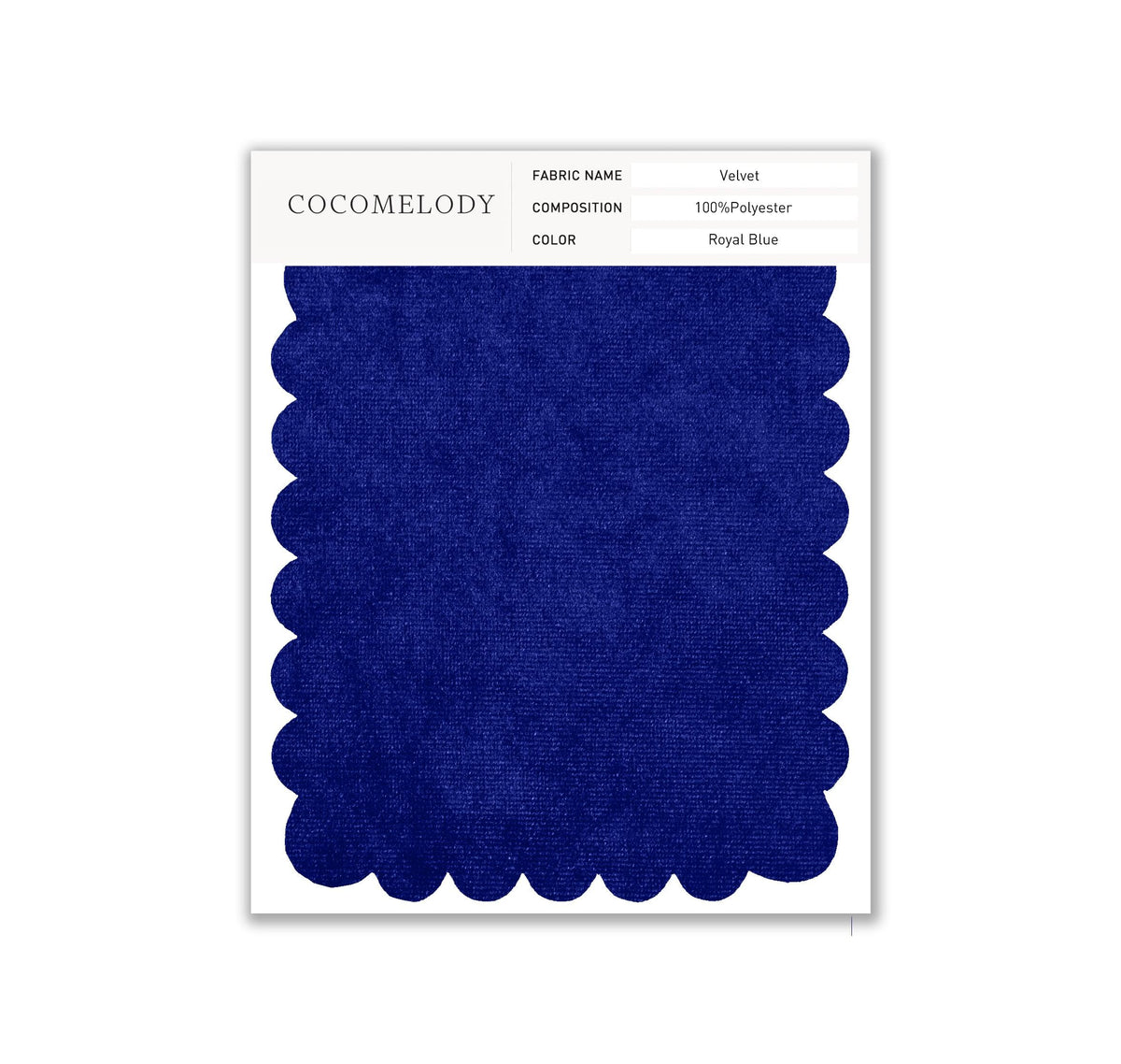 Velvet Fabric Swatch in Single Color SWVT19004 - COCOMELODY