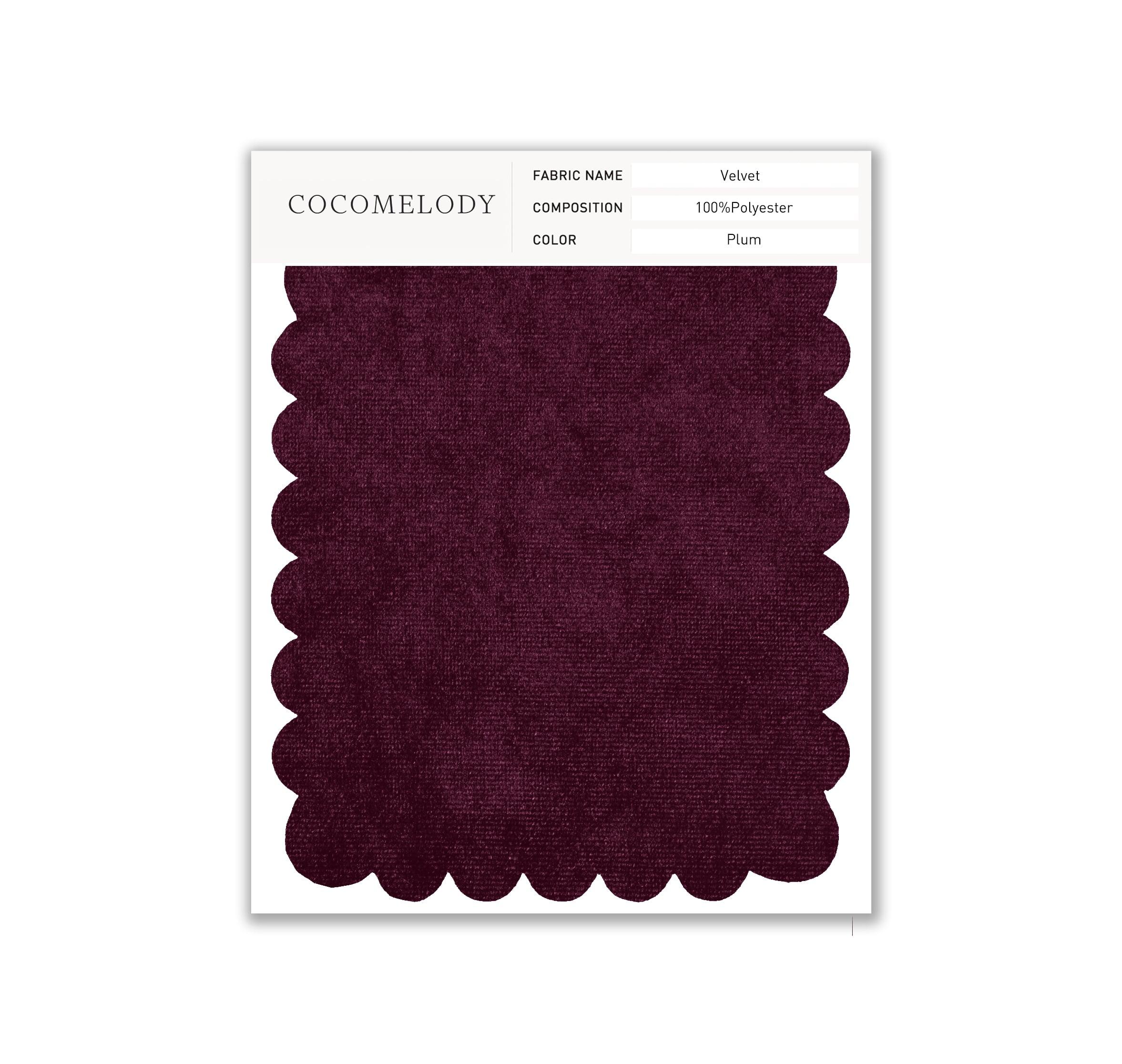 Velvet Fabric Swatch in Single Color SWVT19004 - COCOMELODY