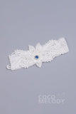 Lace Wedding Garter with Diamond WD17002 - COCOMELODY