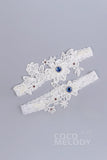 Lace Wedding Garter with Diamond WD17015 - COCOMELODY