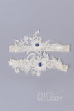 Lace Wedding Garter with Diamond WD17017 - COCOMELODY