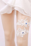 Lace Wedding Garter with Diamond WD17017 - COCOMELODY