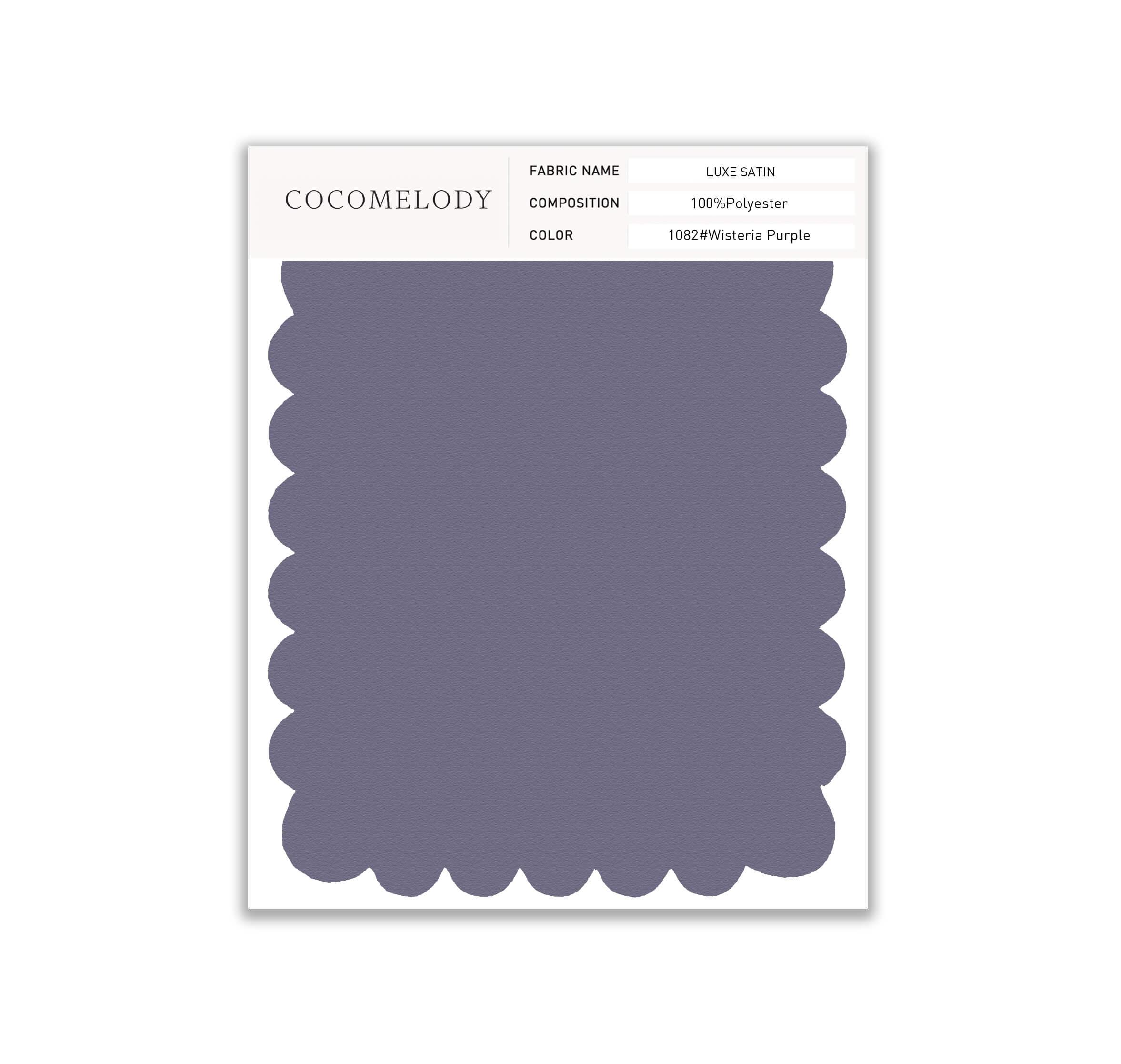 Luxe Satin Fabric Swatch in Single Color SWLS16001 - COCOMELODY
