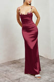 Sheath-Column Maxi Elastic Silk like Satin Formal Evening Dress 890740689555 - COCOMELODY