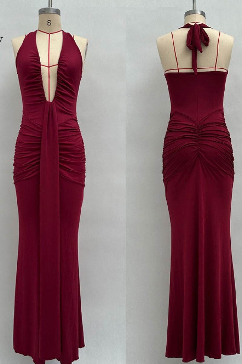 Mermaid	Maxi Knitted Semi Formal Wedding Guest Dresses 917018224683 - COCOMELODY