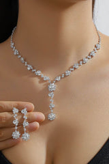Elegant Rhinestone Wedding Earrings/Necklace Jewelry Sets (Set of 2) 571299893924 - COCOMELODY