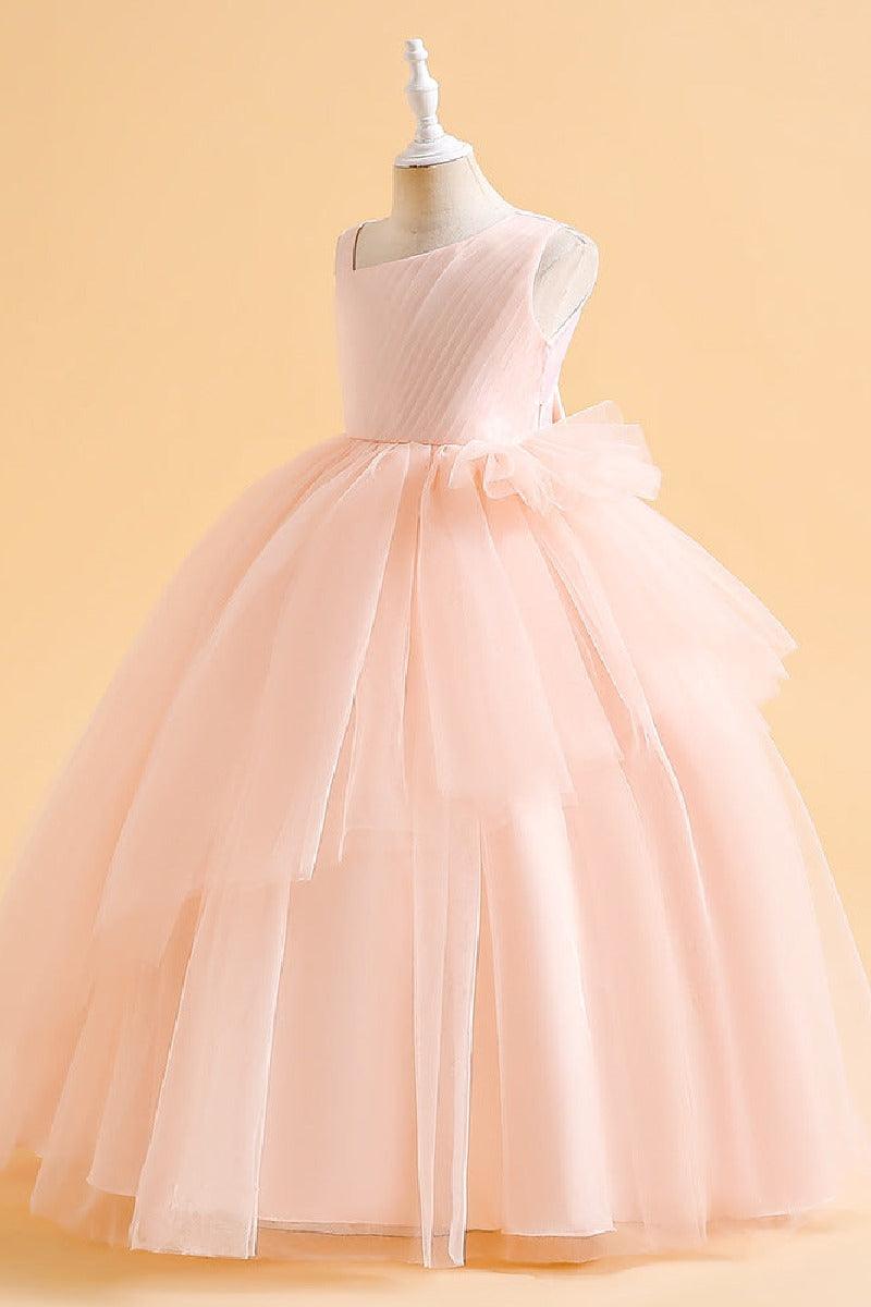 A-Line Maxi Tulle Flower Girl Dress 682982626293 - COCOMELODY