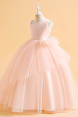A-Line Maxi Tulle Flower Girl Dress 682982626293 - COCOMELODY