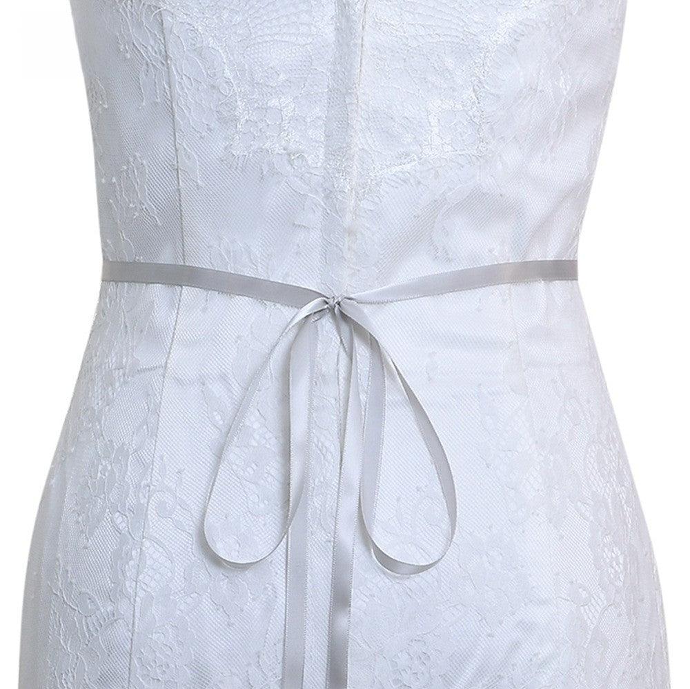 Ribbons Wedding Sash with Rhinestone Imitation Pearl 839584357990 - COCOMELODY