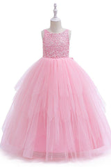 A-Line Scoop Neck Sleeveless Lace/Tulle Flower Girl Dresses 754840464932 - COCOMELODY