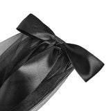Vintage dark veil with large bow streamer 631802827806 - COCOMELODY