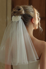 Two-tier Cut Edge Tulle Shoulder Veils with 884763032587 - COCOMELODY