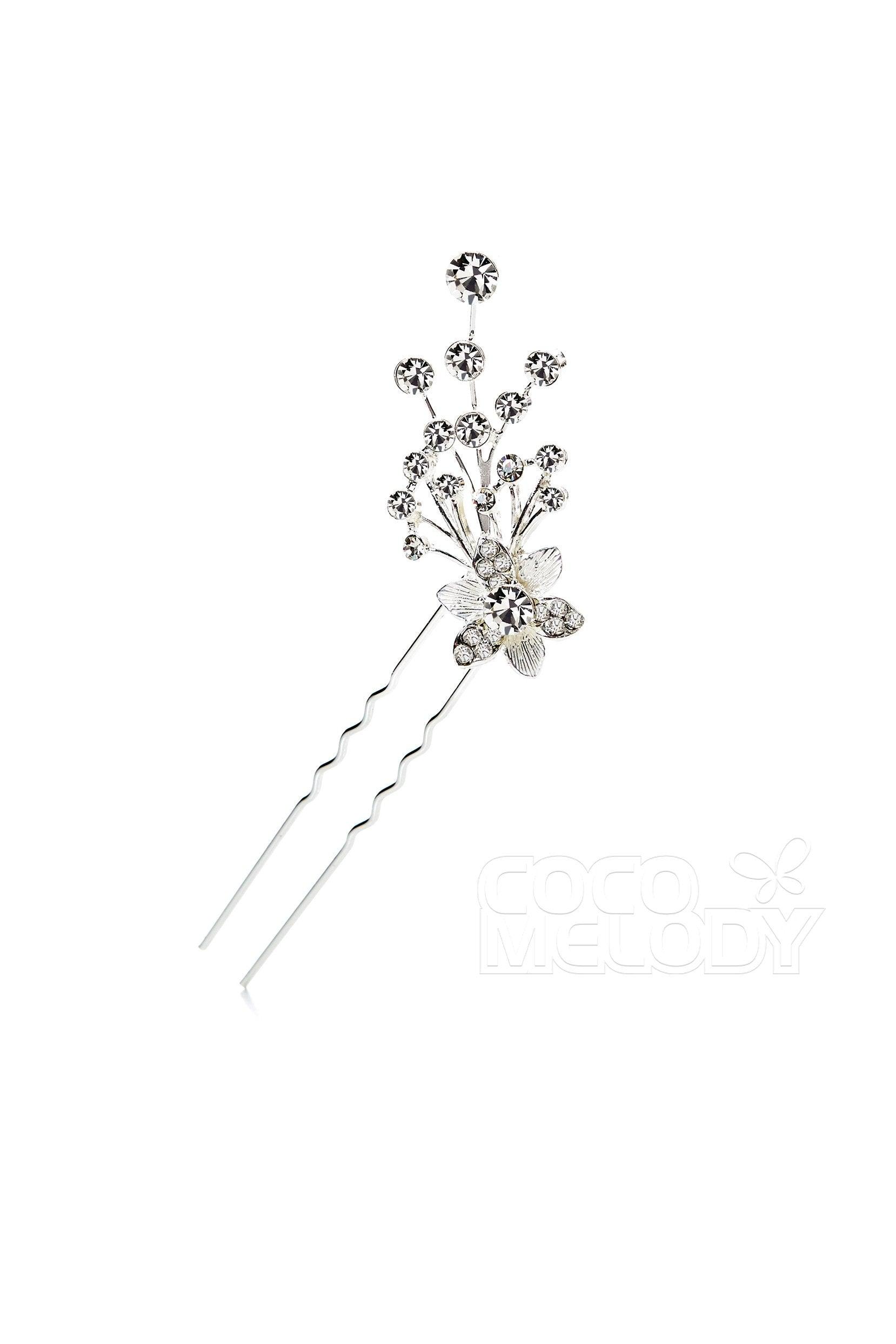 Impressive Alloy Hairpins with Rhinestone AH17004 - COCOMELODY
