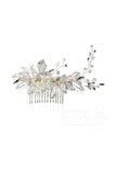 Charming Alloy Hair Combs with Imitation Pearl AH17040 - COCOMELODY