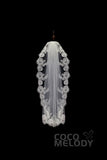 One-tier Lace Edge Tulle Hip Veils with Appliques AV180004 - COCOMELODY