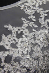 Romantic Ivory Lace Half Sleeve Wedding Wrap CX0015002 - COCOMELODY