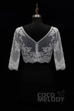 Romantic Ivory Lace Half Sleeve Wedding Wrap CX0015002 - COCOMELODY