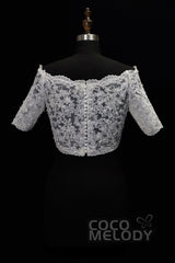 Charming Ivory Lace Half Sleeve Wedding Wrap CX0015001 - COCOMELODY