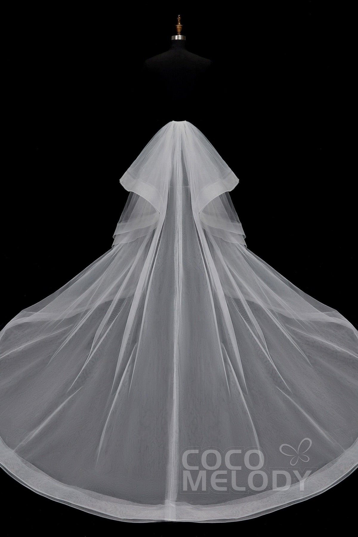 Modern Chapel Train Tulle Wedding Train TR18002 - COCOMELODY