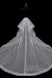 Modern Chapel Train Tulle Wedding Train TR18002 - COCOMELODY