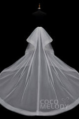 Modern Chapel Train Tulle Wedding Train TR18002 - COCOMELODY