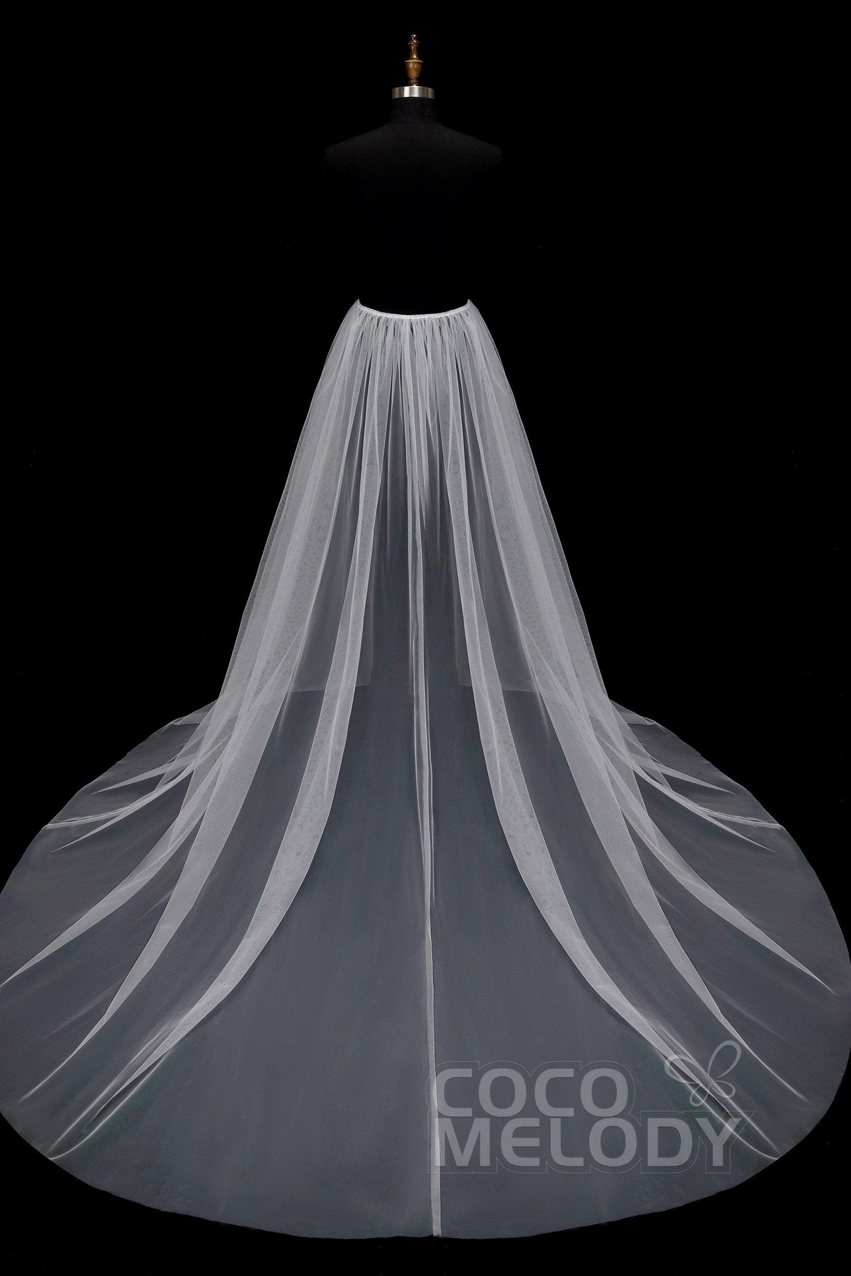 Perfect Chapel Train Tulle Wedding Skirt TR18003 - COCOMELODY