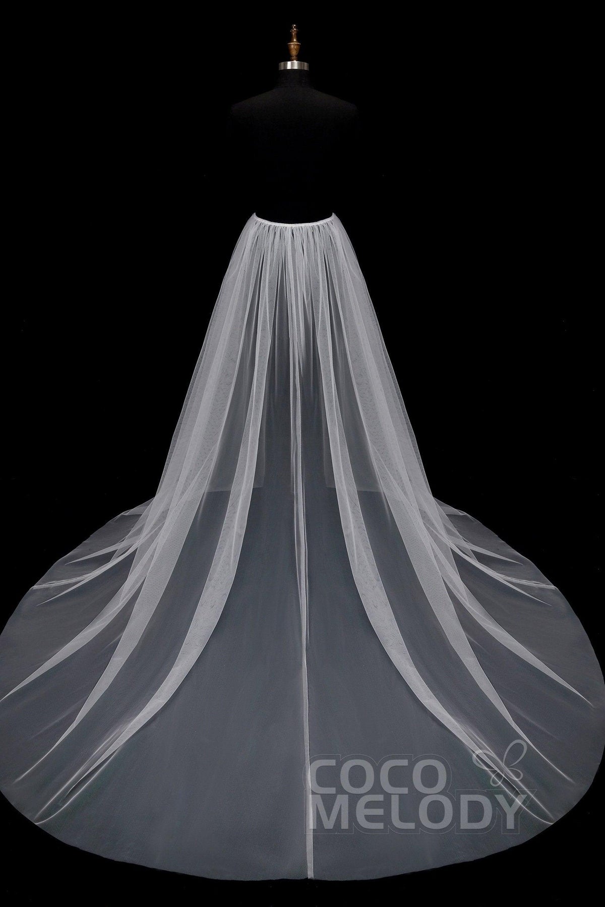 Perfect Chapel Train Tulle Wedding Skirt TR18003 - COCOMELODY