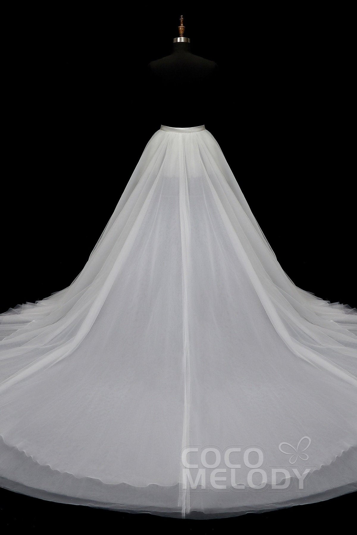 Classic Chapel Train Tulle Wedding Skirt TR18005 - COCOMELODY