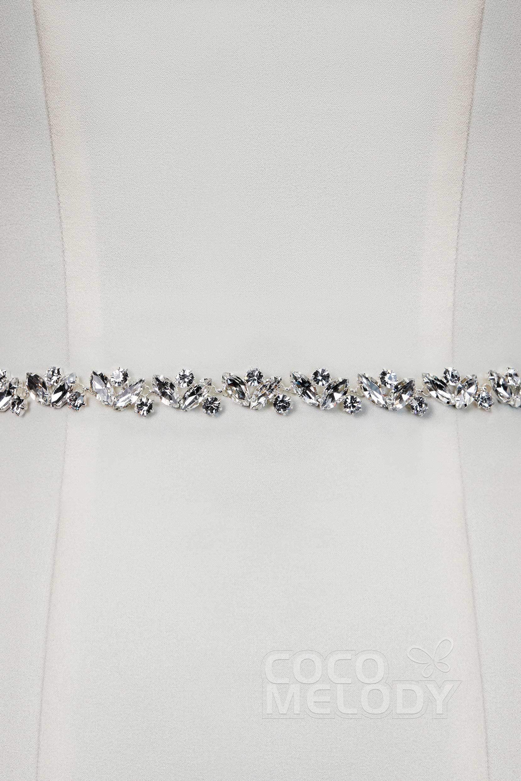 Chic Ribbons Wedding Sash with Rhinestone YD18011 - COCOMELODY