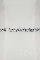 Chic Ribbons Wedding Sash with Rhinestone YD18011 - COCOMELODY
