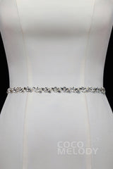 Chic Ribbons Wedding Sash with Rhinestone YD18011 - COCOMELODY