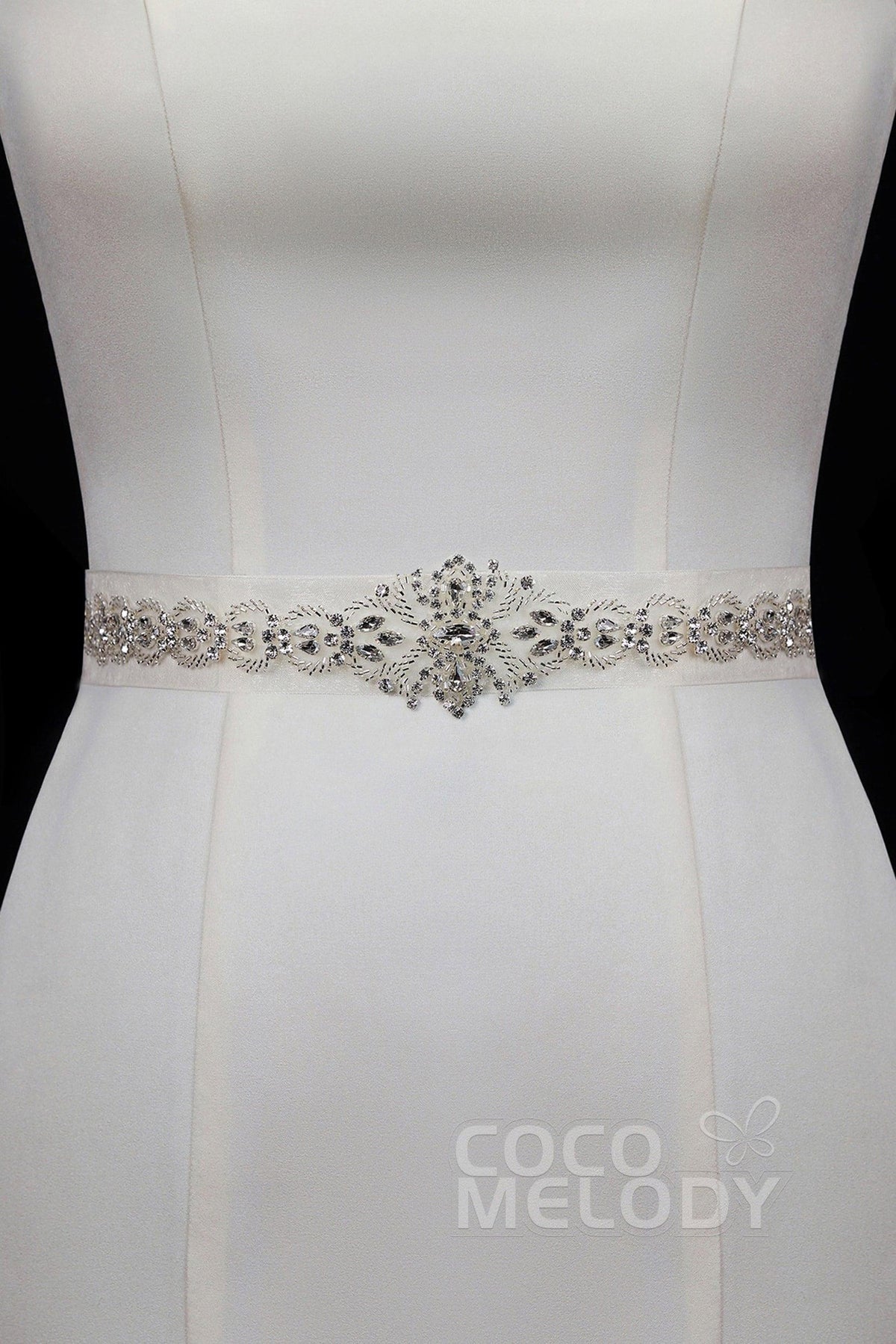 Luxurious Tulle Wedding Sash with Rhinestone YD17010 - COCOMELODY