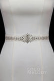 Luxurious Tulle Wedding Sash with Rhinestone YD17010 - COCOMELODY