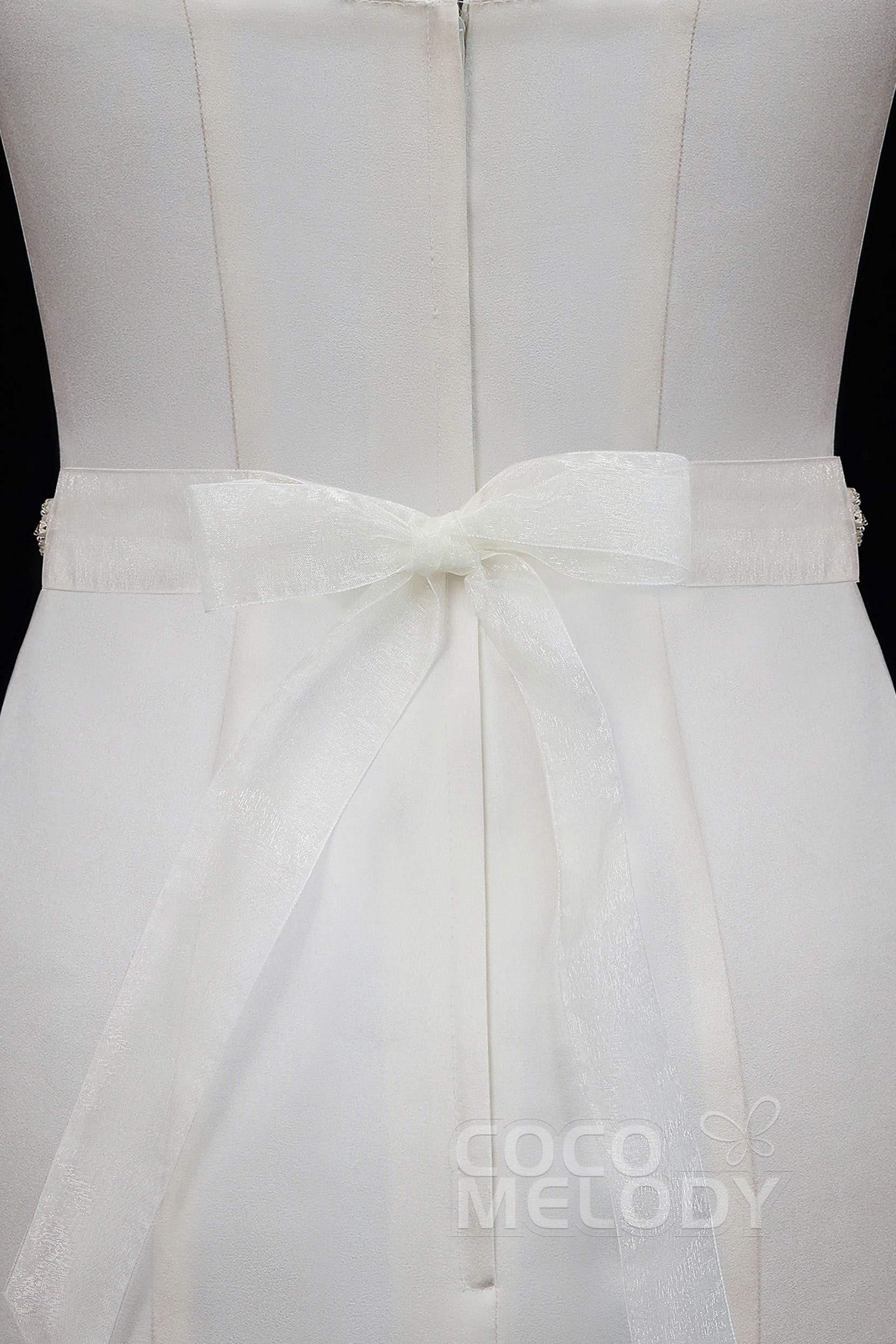 Luxurious Tulle Wedding Sash with Rhinestone YD17010 - COCOMELODY