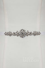 Elegant Ribbons Wedding Sash with Rhinestone YD18003 - COCOMELODY