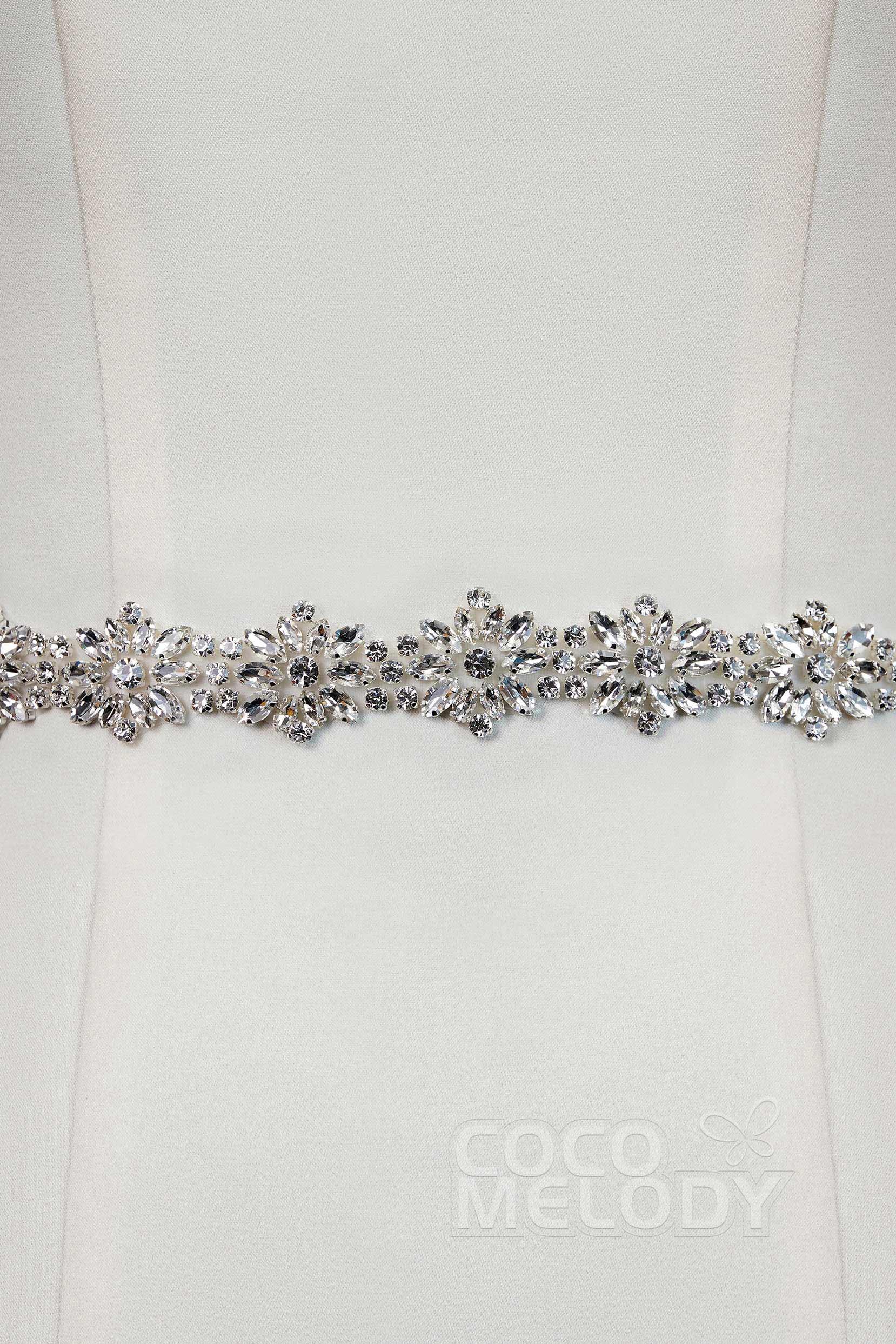 Romantic Tulle Wedding Sash with Rhinestone YD18006 - COCOMELODY