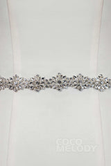 Romantic Tulle Wedding Sash with Rhinestone YD18006 - COCOMELODY